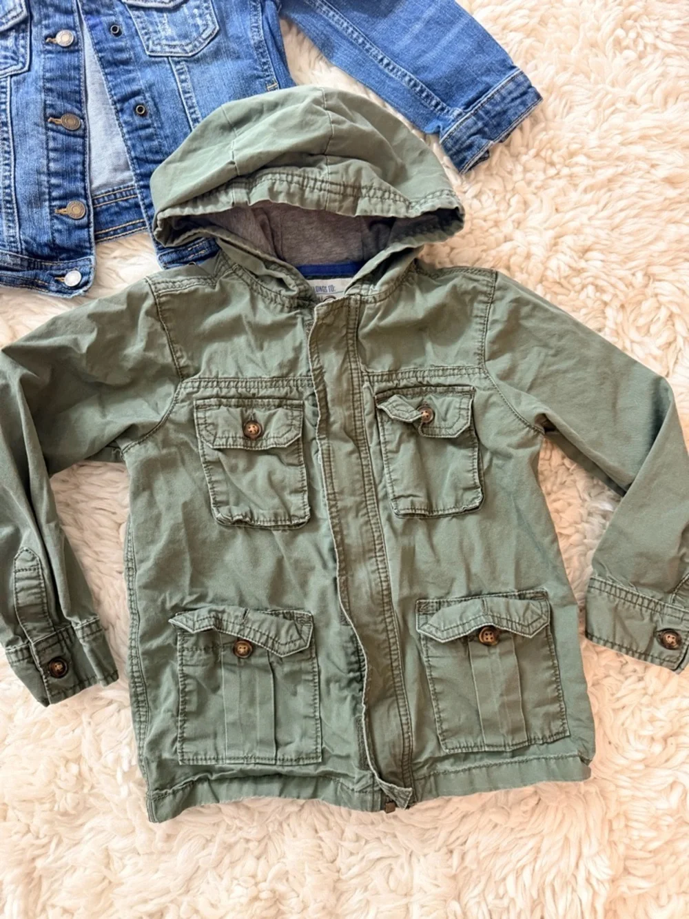 GAP Kids denim jacket and carters green jacket